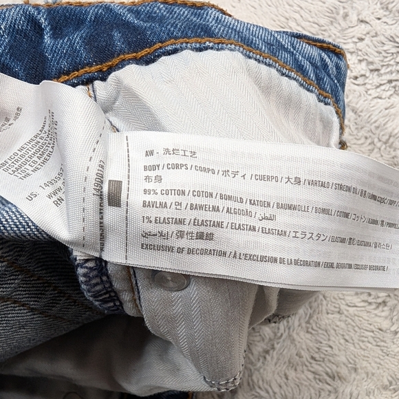 Abercrombie & Fitch Shorts Womens 28/6 Blue Mom Shirt High Rise Cut Off Cotton - Picture 5 of 6